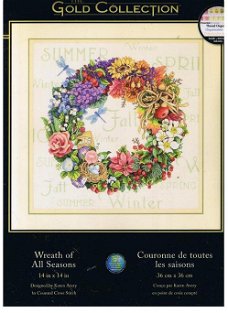 Borduurpakket Wreath of All Seasons van Dimensions Gold
