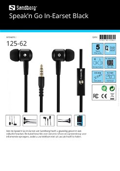 Speak’n Go In-Earset Black headset met microfoon en opnameknop - 2