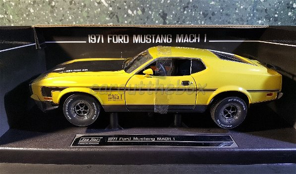 Ford Mustang mach1 351 ram air geel 1:18 Sunstar - 0