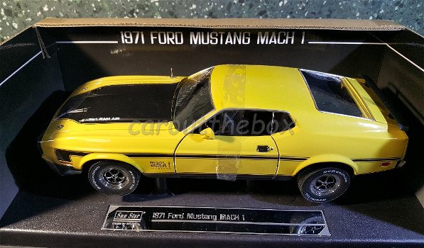 Ford Mustang mach1 351 ram air geel 1:18 Sunstar - 1