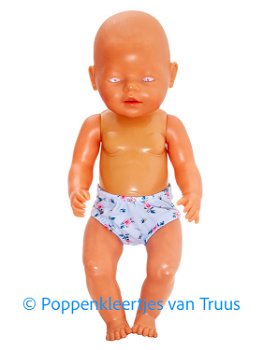 Baby Born 43 cm Jurk setje blauw/roze/roosjes - 2
