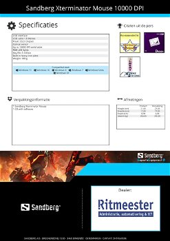 Xterminator Mouse 10000 DPI muis voor gamer - 3