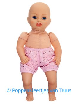 Baby Annabell 43 cm Jurk setje blauw/roze/roosjes - 2