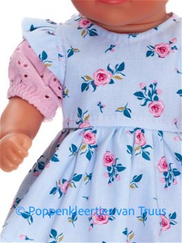 Baby Born Soft 36 cm Jurk setje blauw/roze/roosjes - 1