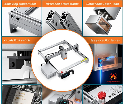 ATOMSTACK Maker X30 Pro 33W Laser Cutter + R3 Pro Rotary Roller + F1 Laser Bed - 1