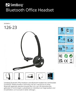 Bluetooth Office Headset Maakt draadloos verbinding met smartphone of ander Bluetooth-apparaat - 4