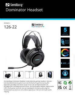 Dominator Headset stijlvolle gaming headset met een indrukwekkend stereo geluid voor gamer - 4