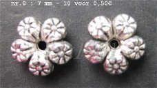 tibetaans zilveren spacers 08 - 7 mm - 10 voor 0,50€