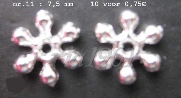 tibetaans zilveren spacers 11 - 7,5 mm: 10 voor 0,75€ - 0