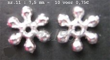 tibetaans zilveren spacers 11 - 7,5 mm: 10 voor 0,75€