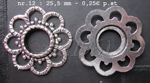 tibetaans zilveren spacers 12 : 25,6 x 8,3 mm - 0