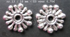 tibetaans zilveren spacers 13 - 10 mm - 10 voor 0,75€