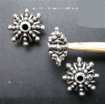 tibetaans zilveren spacers 17 - 12x6 mm - 0
