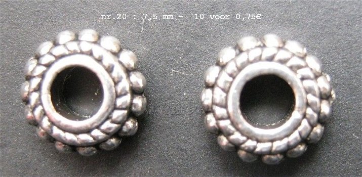 tibetaans zilveren spacers 20 - 7,5 mm: 10 voor 0,75€ - 0