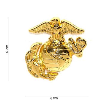 Embleem,Badge,Pet,Kepie,USMC,Goudkleurig - 0