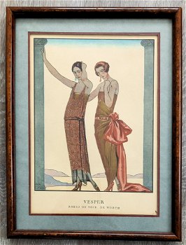 George Barbier 1922 Vesper Gazette du Bon Ton Art Deco - 0