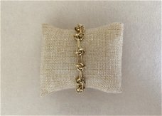 Gouden knot schakel bedel armband 18k verguld rvs ibiza mix