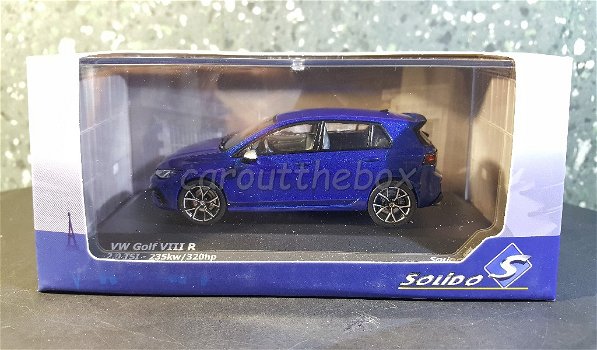 VW Golf VIII R blauw 1:43 Solido Sol052 - 3