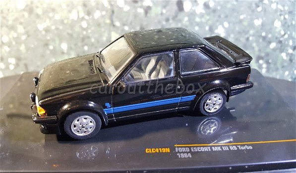 Ford Escort MK III RS Turbo 1984 zwart 1/43 Ixo V859 - 0