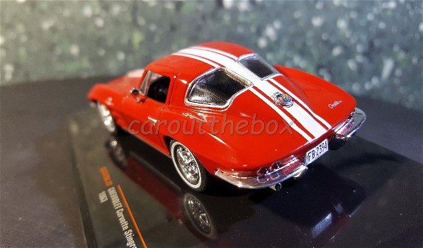 Chevrolet Corvette C2 Stingray rood 1/43 Ixo - 2