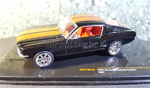 Ford Mustang Fastback custom 1967 zwart 1/43 Ixo - 0