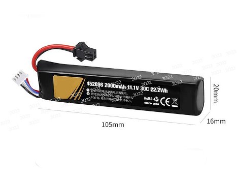 New battery 2000mAh/22.2WH 11.1V for HONGJIE 452096 - 0
