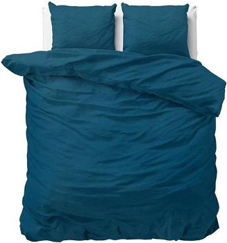 2 Persoons dekbedovertrek Stone Washed Blauw - 1