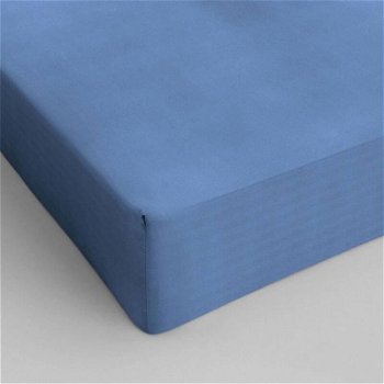 Katoenen Hoeslaken blauw Twijfelaar 120 x 200 cm - 0