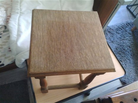 Vintage houten bijzet tafeltje - 3
