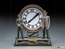 Iron Studios BTTF III Deluxe Statue Marty and Doc at the Clock