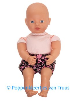 Baby Born 32 cm Jurk setje roze/roosjes - 2