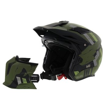 HELM MT STREETFIGHTER GROEN SV SKULL MAAT S MOTOR SCOOTER - 1