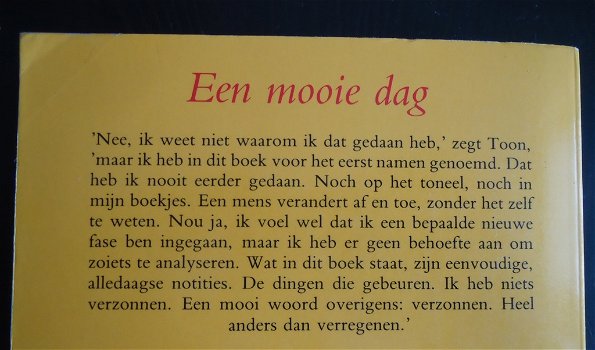 Te koop het boek Een Mooie Dag: Dagboek van Toon Hermans. - 1