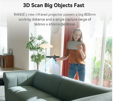 Revopoint RANGE 3D Scanner Standard Edition, 0.1mm Single-Frame - 3