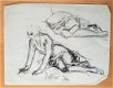 A493-16 Oude tekening Vrouw op zittend op de grond - 0 - Thumbnail