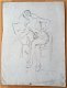 A493-27 Oude tekening Vrouw in Lingerie achterkant aquarel - 0 - Thumbnail