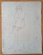 A493-37 Oude tekening Vrouw in lingerie op rug gezien - 0 - Thumbnail