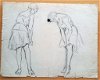 A493-50 Oude tekening Vrouwen zijkant achterkant - 0 - Thumbnail