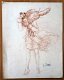 A493-83 Oude tekening Vrouw met opwaaiende jurk - 0 - Thumbnail