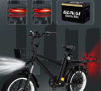 GUNAI GN66 Electric Cargo Bike with Box 20*3.0in Tire 48V - 6