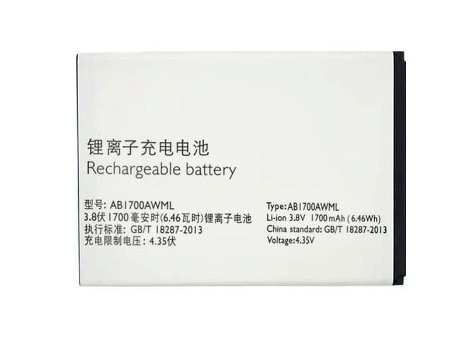 New battery 1700mAh/6.46WH 3.8V for PHILIPS AB1700AWML - 0