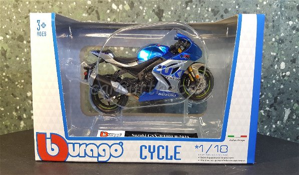 Suzuki GSX-R 1000 R 2021 blauw 1:18 Bburago B073 - 4