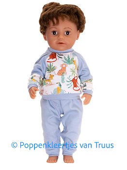Baby Born 43 cm Jongens pyjama jungle/lichtblauw - 0
