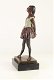 Een bronzen sculptuur van een danseresje-brons-beeld - 4 - Thumbnail