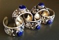 Tibetaans zilveren ring met Lapis Lazuli en Lotus - 0 - Thumbnail