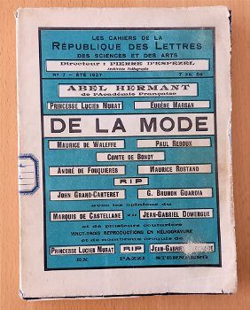 De La Mode 1927 Cahiers Republique des Lettres, Sciences etc - 2