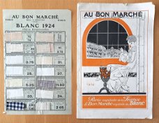 Au Bon Marché 1924 Met 14 originele textiel samples