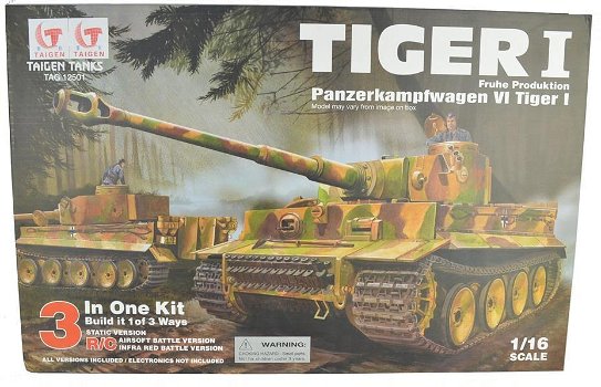 RC tank Taigen bouwpakket Tiger 1 pro 1:16 met rook en geluid of infrarood 2.4 - 1