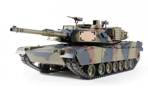 RC tank Heng Long M1A2 Abrams camo 2.4GHZ met schietfunctie rook en geluid - 0