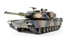 RC tank Heng Long M1A2 Abrams camo 2.4GHZ met schietfunctie rook en geluid